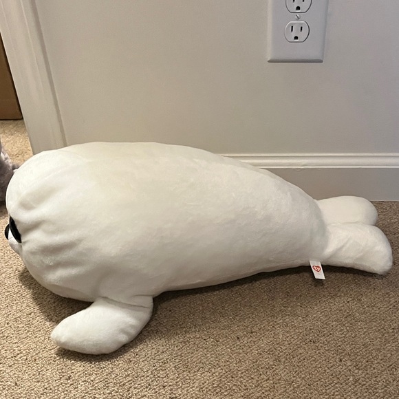 Adorable Large Ty White Seal Plush Toy - Picture 3 of 5